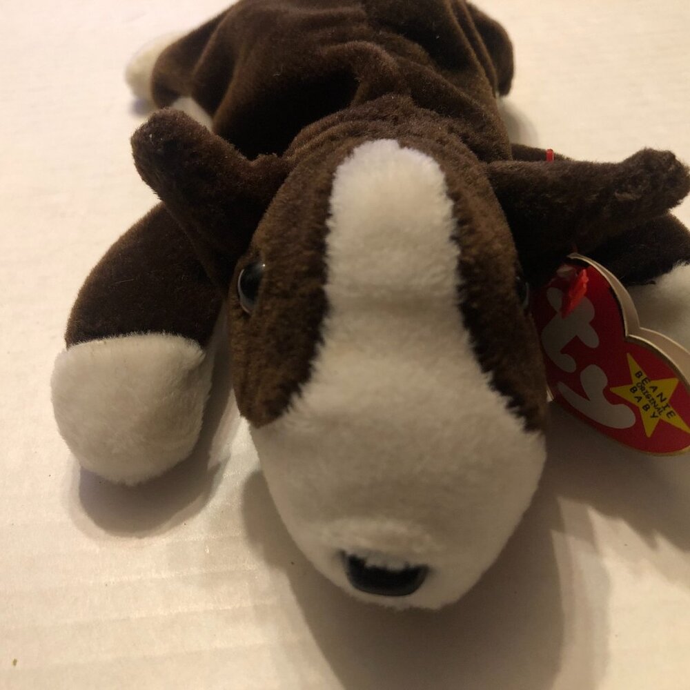 Ty new beanie baby Bruno the Bull Terrier dog 1997 with true errors - Picture 5 of 16